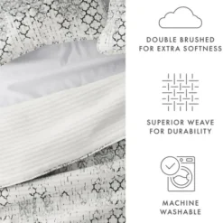 Quilts-Kirkland's Home White Trellis Reversible 3-Pc. King Quilt Set White/Gray