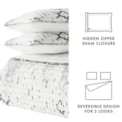 Quilts-Kirkland's Home White Trellis Reversible 3-Pc. King Quilt Set White/Gray
