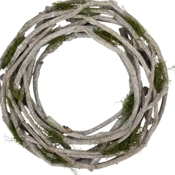 Wreaths-Kirkland's Home White Twig And Moss Wreath White/Green