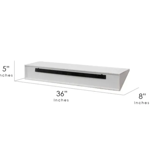 Shelves-Kirkland's Home White Wedge Wood Large Floating Shelf