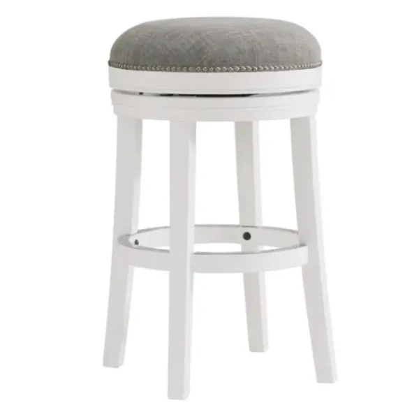 Bar Stools & Counter Height Stools-Kirkland's Home White Wood Backless Swivel 2-Pc. Bar Stool Set Gray