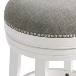 Bar Stools & Counter Height Stools-Kirkland's Home White Wood Backless Swivel 2-Pc. Bar Stool Set Gray