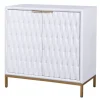 Cabinets & Sideboards-Kirkland's Home White Wood Basket Weave Cabinet
