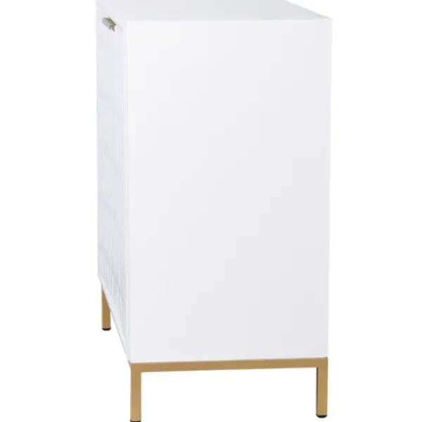 Cabinets & Sideboards-Kirkland's Home White Wood Basket Weave Cabinet