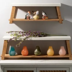 Shelves-Kirkland's Home White Wood Bench Frame Wall Shelves, Set Of 2