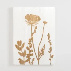 Wall Plaques-Kirkland's Home White Wood Botanical I Wall Plaque White/Brown