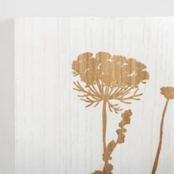 Wall Plaques-Kirkland's Home White Wood Botanical I Wall Plaque White/Brown