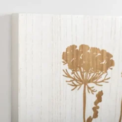 Wall Plaques-Kirkland's Home White Wood Botanical I Wall Plaque White/Brown