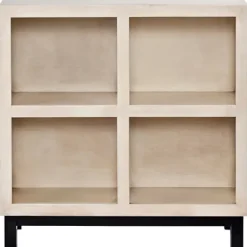 Entryway Furniture-Kirkland's Home White Wood 4-Cubby Bookshelf