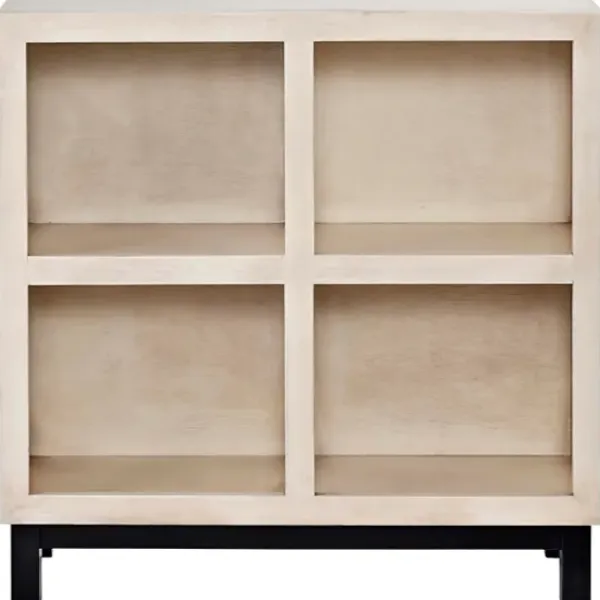Entryway Furniture-Kirkland's Home White Wood 4-Cubby Bookshelf