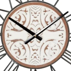 Clocks-Kirkland's Home White Wood Farmhouse Square Wall Clock