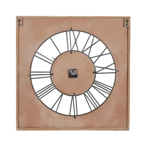 Clocks-Kirkland's Home White Wood Farmhouse Square Wall Clock