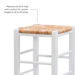 Bar Stools & Counter Height Stools-Kirkland's Home White Wood Grass Backless 2-Pc. Counter Stool Set Tan