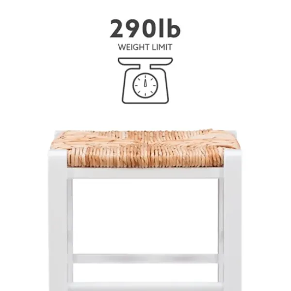 Bar Stools & Counter Height Stools-Kirkland's Home White Wood Grass Backless 2-Pc. Counter Stool Set Tan