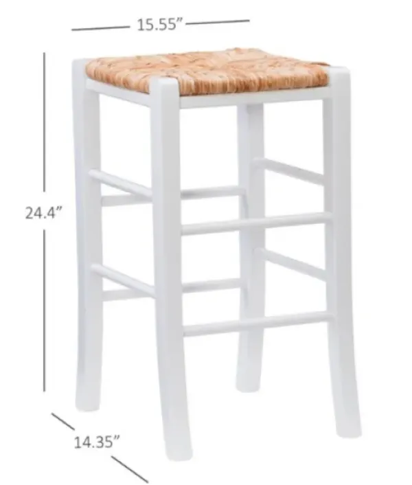 Bar Stools & Counter Height Stools-Kirkland's Home White Wood Grass Backless 2-Pc. Counter Stool Set Tan