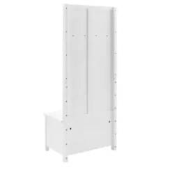 Entryway Furniture-Kirkland's Home White Wood Herringbone Hall Tree