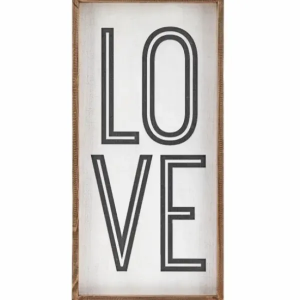 Wall Quotes & Signs-Kirkland's Home White Wood Love Framed Wall Plaque White/Black