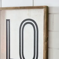 Wall Quotes & Signs-Kirkland's Home White Wood Love Framed Wall Plaque White/Black
