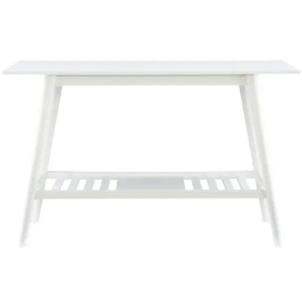 Console Tables-Kirkland's Home White Wood Midcentury Console Table