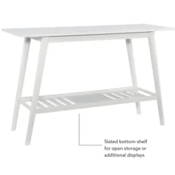 Console Tables-Kirkland's Home White Wood Midcentury Console Table