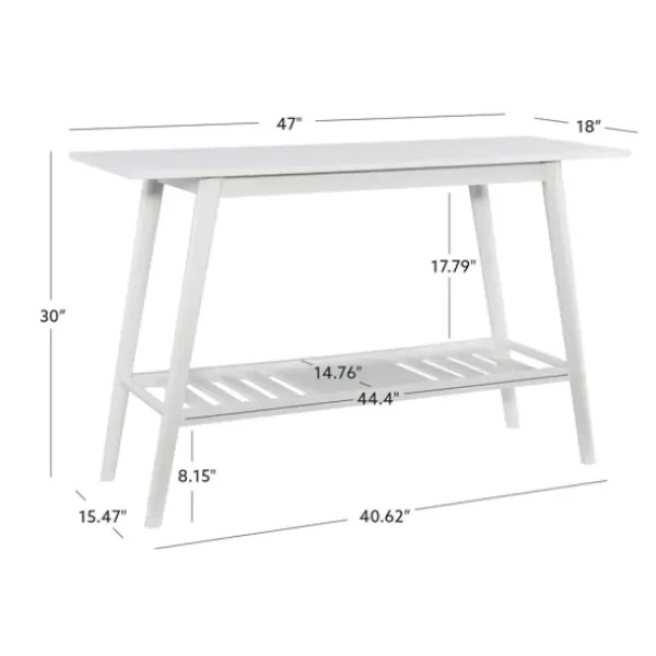 Console Tables-Kirkland's Home White Wood Midcentury Console Table