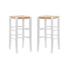 Bar Stools & Counter Height Stools-Kirkland's Home White Wood Seagrass Backless 2-Pc. Bar Stool Set Tan