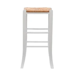 Bar Stools & Counter Height Stools-Kirkland's Home White Wood Seagrass Backless 2-Pc. Bar Stool Set Tan