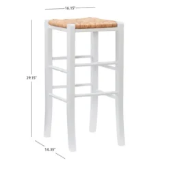 Bar Stools & Counter Height Stools-Kirkland's Home White Wood Seagrass Backless 2-Pc. Bar Stool Set Tan