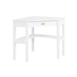 Office Furniture-Kirkland's Home White Wood Single Drawer Corner Desk