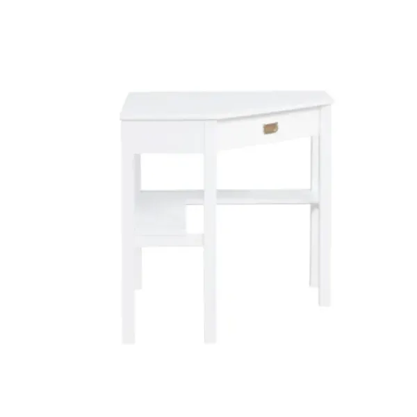 Office Furniture-Kirkland's Home White Wood Single Drawer Corner Desk