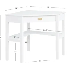 Office Furniture-Kirkland's Home White Wood Single Drawer Corner Desk