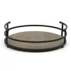 Decorative Trays-Kirkland's Home White Wood Tray With Gold Handles White/Gold