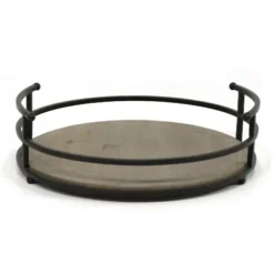 Decorative Trays-Kirkland's Home White Wood Tray With Gold Handles White/Gold