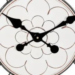 Clocks-Kirkland's Home White Wood Vintage Farmhouse Clock