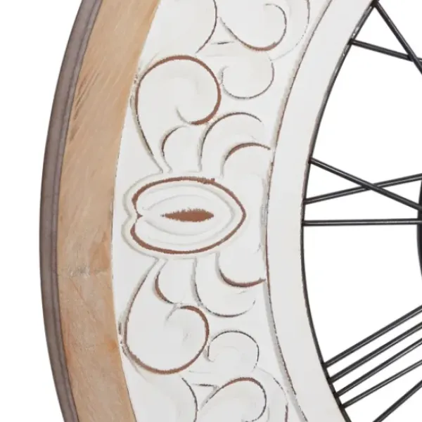Clocks-Kirkland's Home White Wood Vintage Farmhouse Clock