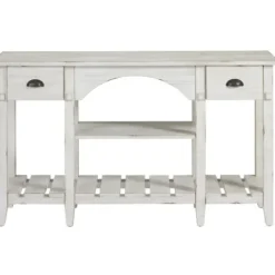 Console Tables-Kirkland's Home White Wooden Mercantile Sofa Table