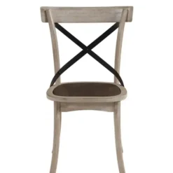 Dining Chairs-Kirkland's Home White X-Back Wooden Dining Chairs, Set Of 2 White/Brown