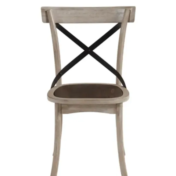 Dining Chairs-Kirkland's Home White X-Back Wooden Dining Chairs, Set Of 2 White/Brown