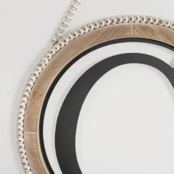 Monogram Wall Decor-Kirkland's Home Whitewash Bead Trim Monogram C Plaque Tan/Black/White