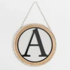 Monogram Wall Decor-Kirkland's Home Whitewash Bead Trim Monogram A Plaque Tan/Black/White