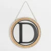 Monogram Wall Decor-Kirkland's Home Whitewash Bead Trim Monogram D Plaque Tan/Black/White