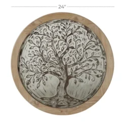 Wall Plaques-Kirkland's Home Whitewashed Bronze Tree Framed Wall Plaque Brown/Ivory