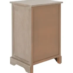 Accent & End Tables-Kirkland's Home Whitewashed Brown Wood Side Table With Baskets White/Brown