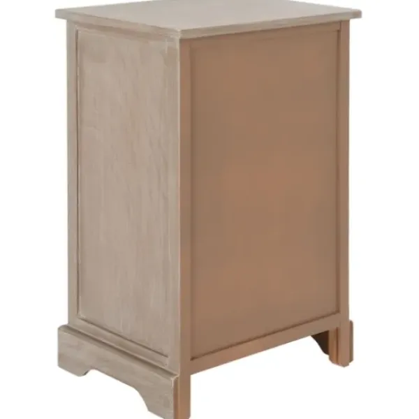 Accent & End Tables-Kirkland's Home Whitewashed Brown Wood Side Table With Baskets White/Brown