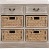 Entryway Furniture-Kirkland's Home Whitewashed Cabinet With Rattan Baskets Brown
