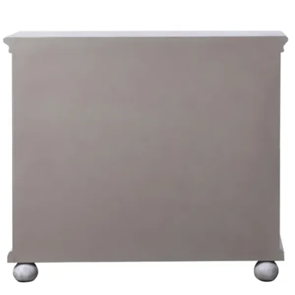 Cabinets & Sideboards-Kirkland's Home Whitewashed Gray Wood Hexagonal Door Cabinet White/Gray