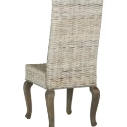 Dining Chairs-Kirkland's Home Whitewashed Kubu Rattan Dining Chairs, Set Of 2 Ivory