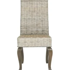 Dining Chairs-Kirkland's Home Whitewashed Kubu Rattan Dining Chairs, Set Of 2 Ivory