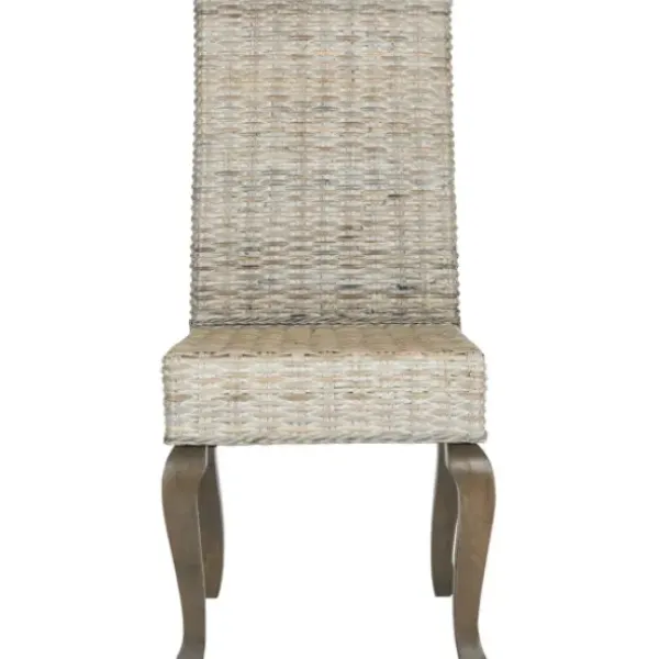 Dining Chairs-Kirkland's Home Whitewashed Kubu Rattan Dining Chairs, Set Of 2 Ivory