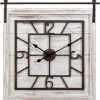 Clocks-Kirkland's Home Whitewashed Sliding Barn Door Wall Clock